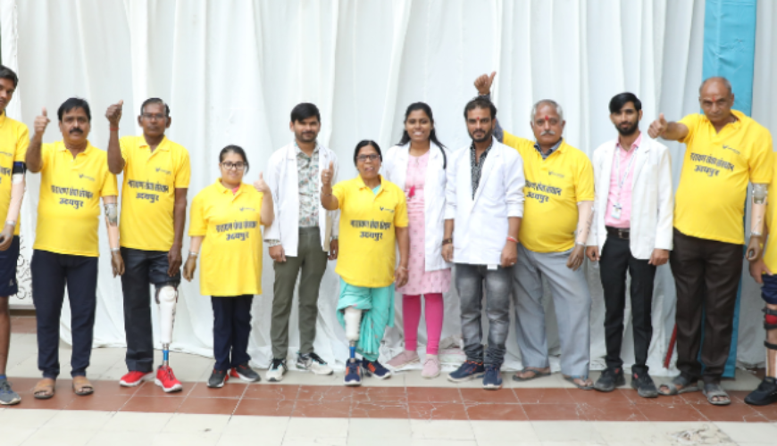 Free artificial limb distribution camp organized by Narayan Seva Sansthan for the differently abled